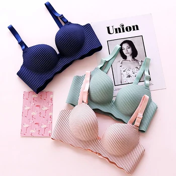 Sexy Lingerie Wire Free Bras For Women Fashion Stripe Comfortable Seamless Bra Underwear Women Push Up Bralette Pink Intimates
Sexy Lingerie Wire Free Bras For Women Fashion Stripe Comfortable Seamless Bra Underwear Women Push Up Bralette Pink Intimates