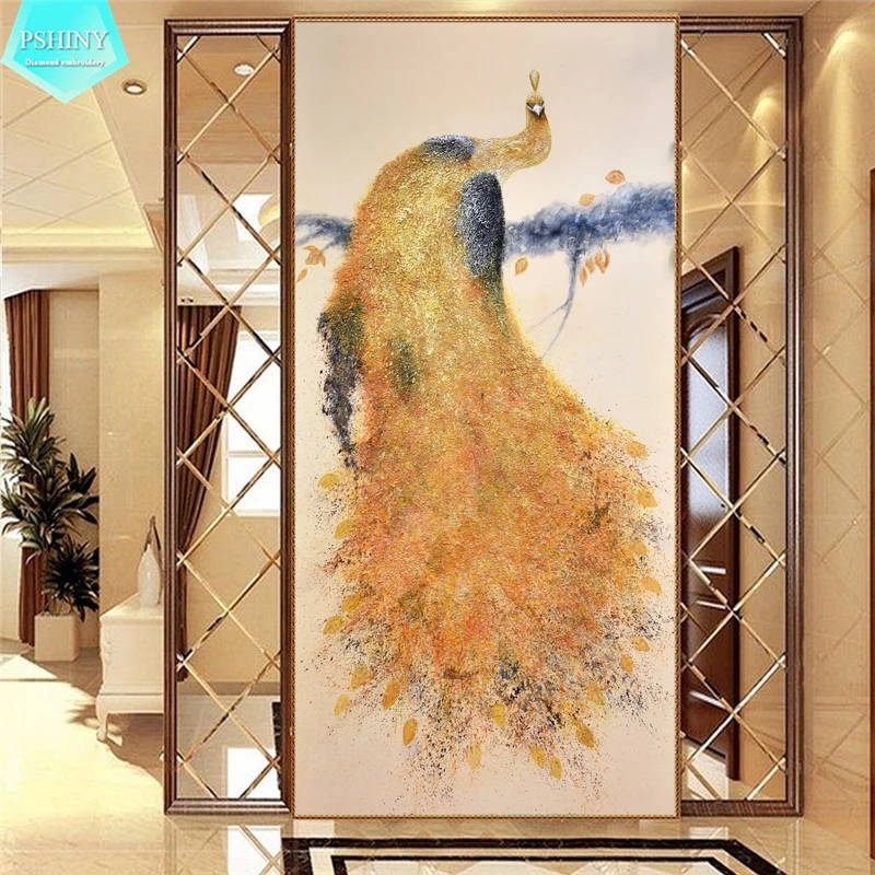 PSHINY 5D DIY Diamond embroidery Full Round drill Diamond Painting sale gold Peacock picture cross stich kit Home decoration
PSHINY 5D DIY Diamond embroidery Full Round drill Diamond Painting sale gold Peacock picture cross stich kit Home decoration