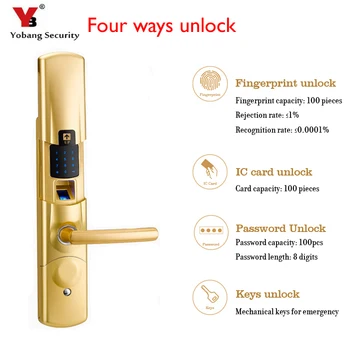 YobangSecurity Intelligent Fingerprint Electronic Door Lock Smart Digital Touch Screen Keypad+Password+IC Card+Mechanical Key
YobangSecurity Intelligent Fingerprint Electronic Door Lock Smart Digital Touch Screen Keypad+Password+IC Card+Mechanical Key