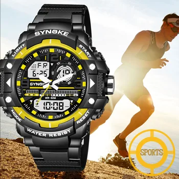 SYNOKE Sports Men Quartz Watch Fashion LED Stop Watch Dual Time Alarm Clock Doule Movement Male Digital Watch Relogio Masculino
SYNOKE Sports Men Quartz Watch Fashion LED Stop Watch Dual Time Alarm Clock Doule Movement Male Digital Watch Relogio Masculino