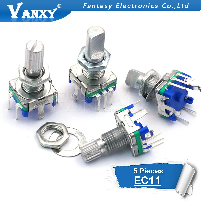 5PCS Half / Plum axis rotary encoder, handle length 15mm / 20mm code switch/EC11/ digital potentiometer with switch 5Pin
5PCS Half / Plum axis rotary encoder, handle length 15mm / 20mm code switch/EC11/ digital potentiometer with switch 5Pin