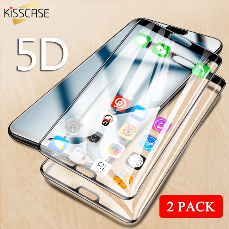 Фото KISSCASE 5D Screen Protector for HUAWEI P10 P20 Lite Pro P Smart New 9H Tempered Glass Honer 9 10 Ultra-thin HD Film | Мобильные
