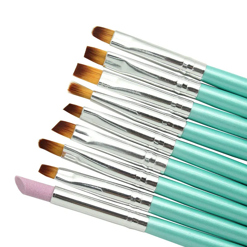 9pcs Green Nail Brushes Set Painting Drawing Carving Pen Brush Acrylic For UV Gel Polish Builder Flat Brush Manicure Nail Tools
9pcs Green Nail Brushes Set Painting Drawing Carving Pen Brush Acrylic For UV Gel Polish Builder Flat Brush Manicure Nail Tools