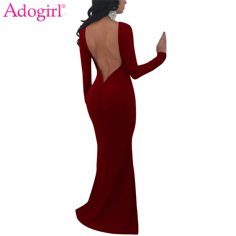 Adogirl 2018 New Sexy V Back Maxi Evening Party Dresses Elegant Women Long Sleeve Sheath Mermaid Dress Robe High Quality Vestido
Adogirl 2018 New Sexy V Back Maxi Evening Party Dresses Elegant Women Long Sleeve Sheath Mermaid Dress Robe High Quality Vestido
