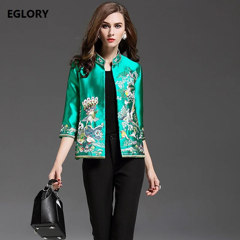2019 Autumn Plus Size Coat Jacket Women New Brand Chinese Style Vintage Lurex Embroidery Floral Bird Elegant Female Coat Outwear
2019 Autumn Plus Size Coat Jacket Women New Brand Chinese Style Vintage Lurex Embroidery Floral Bird Elegant Female Coat Outwear