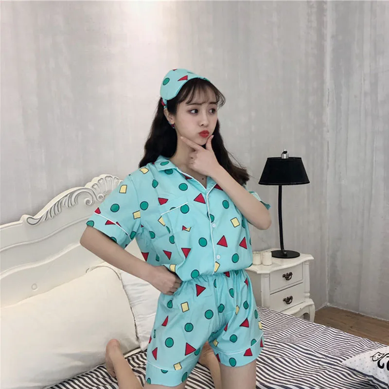 2019 summer New style Korean-style-style cute small triangular women's sleepwear set comfortable tracksuit send eye patch
2019 summer New style Korean-style-style cute small triangular women's sleepwear set comfortable tracksuit send eye patch