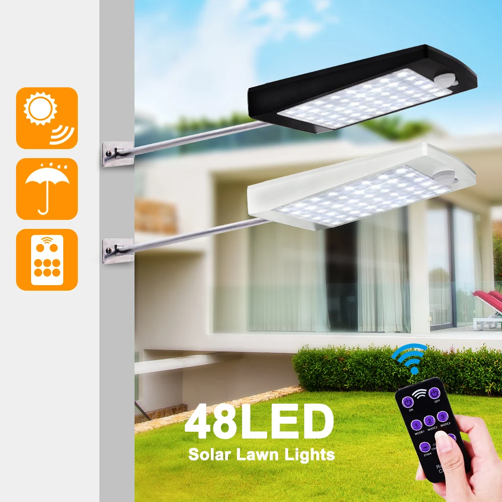 Solar Light Outdoor Street Waterproof 48 LED Solar Wall Lamp With Remote Control Energy Saving Garden Yard Pathway Lamp
Solar Light Outdoor Street Waterproof 48 LED Solar Wall Lamp With Remote Control Energy Saving Garden Yard Pathway Lamp
