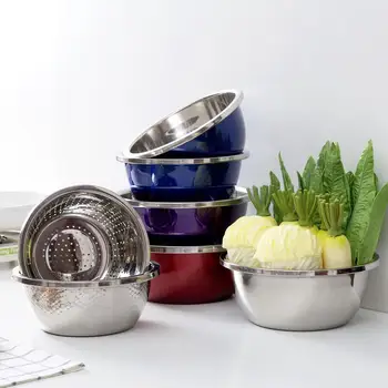 3 In 1 Large Stainless Steel Bowls Tableware Kitchen Round Rice Food Wash Basin Household Fruit And Wegetable Draining Basket
3 In 1 Large Stainless Steel Bowls Tableware Kitchen Round Rice Food Wash Basin Household Fruit And Wegetable Draining Basket