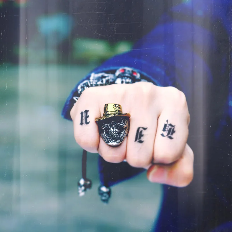 BEIER New Store 316L Hot Sell 316LStainless Steel Winged Plated-Gold Hat Skull Biker Cool Punk Ring Jewelry BR8-417
BEIER New Store 316L Hot Sell 316LStainless Steel Winged Plated-Gold Hat Skull Biker Cool Punk Ring Jewelry BR8-417