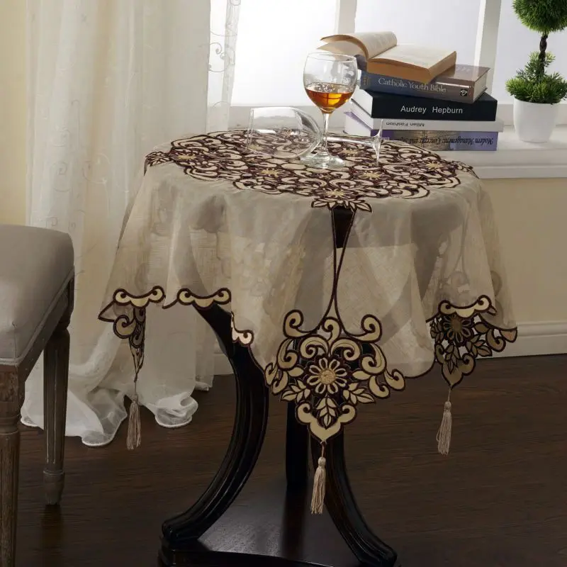 Organza Table Cloth w/ Embroidery 34inchx34inch