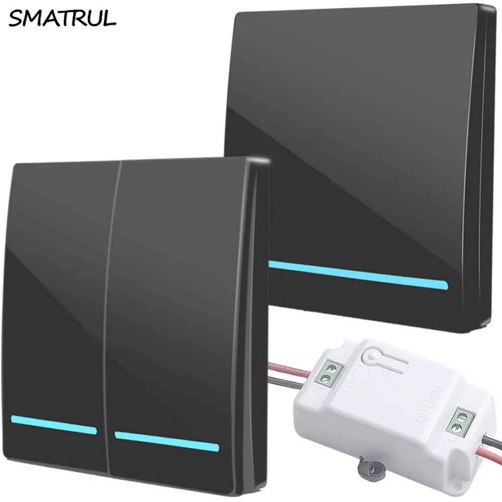 SMATRUL 433Mhz smart Wireless Switch Light RF Remote Control 110V 220V Receiver Wall Panel push button Bedroom Ceiling LED Lamp
SMATRUL 433Mhz smart Wireless Switch Light RF Remote Control 110V 220V Receiver Wall Panel push button Bedroom Ceiling LED Lamp