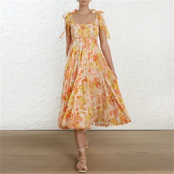 Australia Designer Brand Lace Dress for Women Strapless Printed Bohemian Holiday Beach Long Dress Orange
Australia Designer Brand Lace Dress for Women Strapless Printed Bohemian Holiday Beach Long Dress Orange