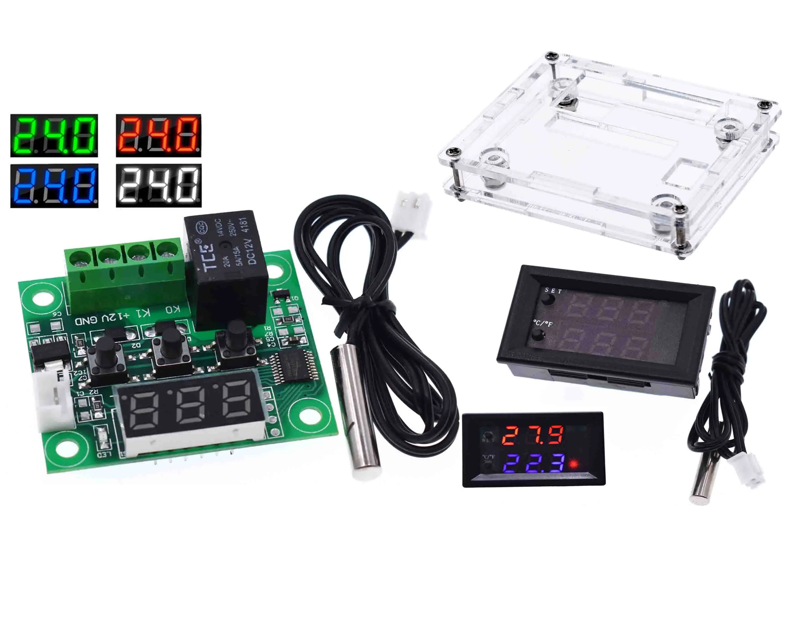 DC 12V W1209WK W1209 Digital Thermostat Temperature Controller Regulator Thermoregulator Incubator NTC Sensor Meter Case
DC 12V W1209WK W1209 Digital Thermostat Temperature Controller Regulator Thermoregulator Incubator NTC Sensor Meter Case