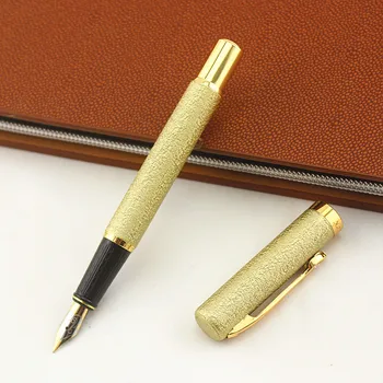 Luxury Brand Frosted gold Fountain Pen Medium 0.5mm Nib School Office Name Ink Pens Gift Stationery
Luxury Brand Frosted gold Fountain Pen Medium 0.5mm Nib School Office Name Ink Pens Gift Stationery