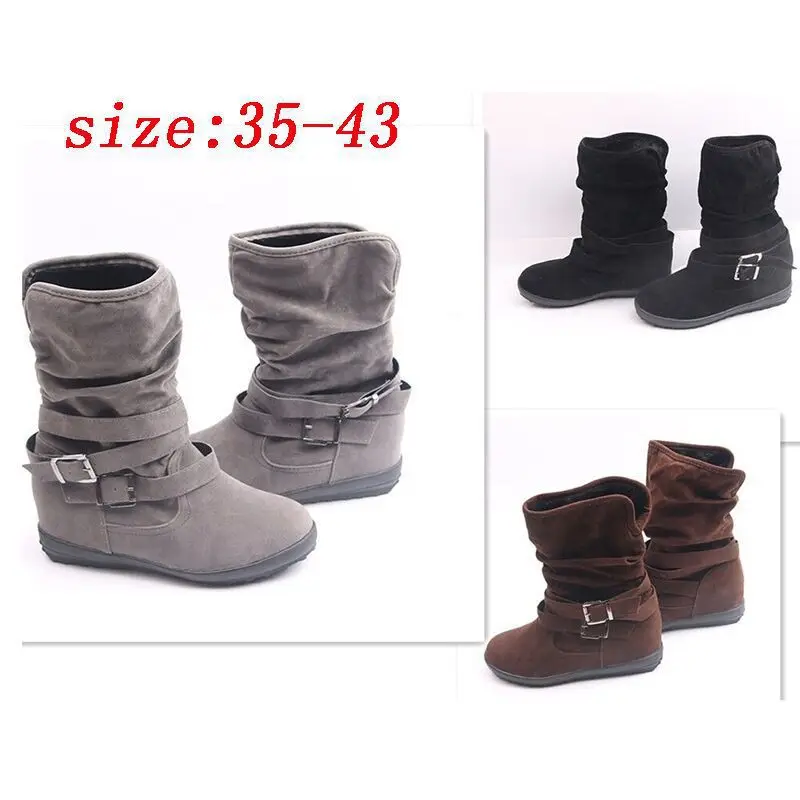 Winter Plush Padded Women's Ankle Snow Boots Lady Women Buckle Strap Nubuck Flat Heels Boots Plus Size 35-43
Winter Plush Padded Women's Ankle Snow Boots Lady Women Buckle Strap Nubuck Flat Heels Boots Plus Size 35-43