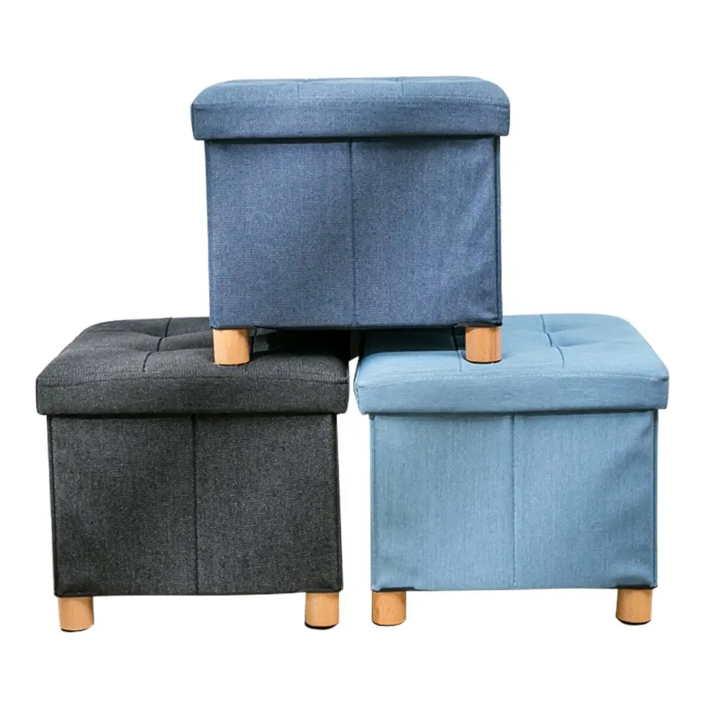 Denim Fabric Solid Wood Storage Box Four Footstool Toy Storage Bench with Cover Waterproof Multi-functional Home Organizer 20E
Denim Fabric Solid Wood Storage Box Four Footstool Toy Storage Bench with Cover Waterproof Multi-functional Home Organizer 20E