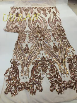 Newest style Africa French net lace fabric with sequins good quality net lace fabric for dress
Newest style Africa French net lace fabric with sequins good quality net lace fabric for dress
