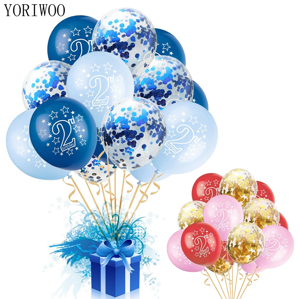 YORIWOO 15pcs Happy Birthday 2 Years Balloon Baby Shower Boy Girl Latex Balloons Confetti Set 2nd Birthday Party Decoration Kids
YORIWOO 15pcs Happy Birthday 2 Years Balloon Baby Shower Boy Girl Latex Balloons Confetti Set 2nd Birthday Party Decoration Kids