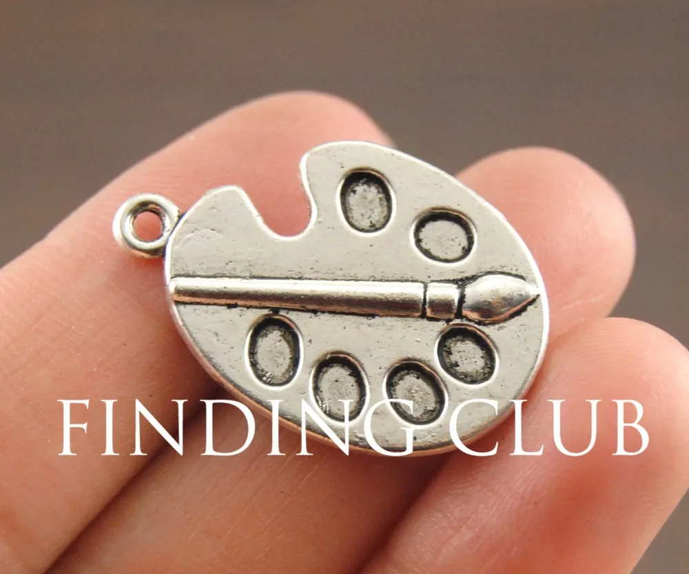 10 pcs Antique Silver Paint Palette Charms DIY Metal Bracelet Necklace Jewelry Findings A1109
10 pcs Antique Silver Paint Palette Charms DIY Metal Bracelet Necklace Jewelry Findings A1109