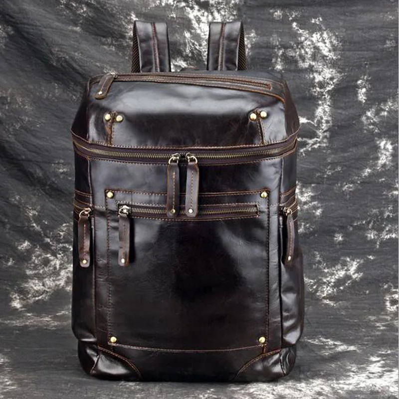 Men Oil Wax Cowhide Backpack Daypack Large Capacity Student Book Bag Travel Knapsack High Quality Genuine Leather Rucksack
Men Oil Wax Cowhide Backpack Daypack Large Capacity Student Book Bag Travel Knapsack High Quality Genuine Leather Rucksack