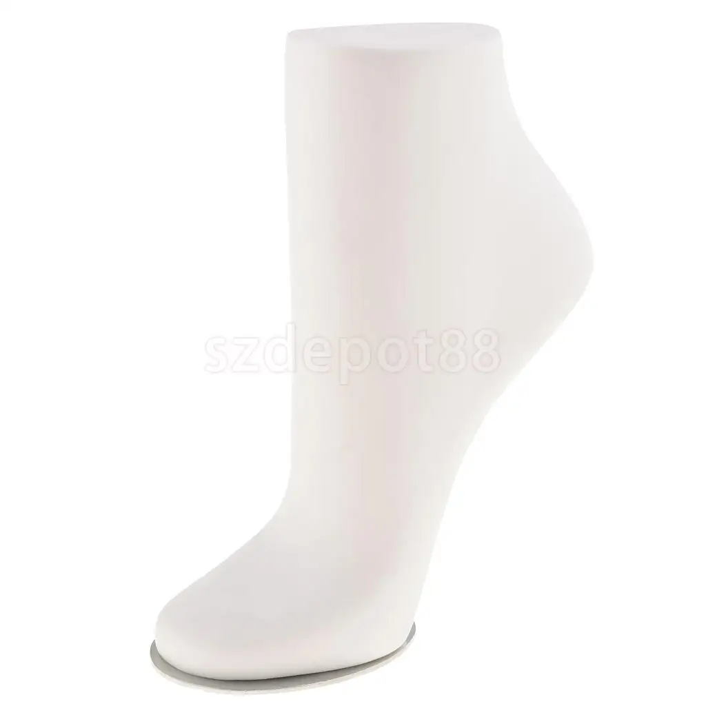 Adult Unisex PVC Mannequin Foot Anklet Socks Display, S/M/L, Black White Natural
