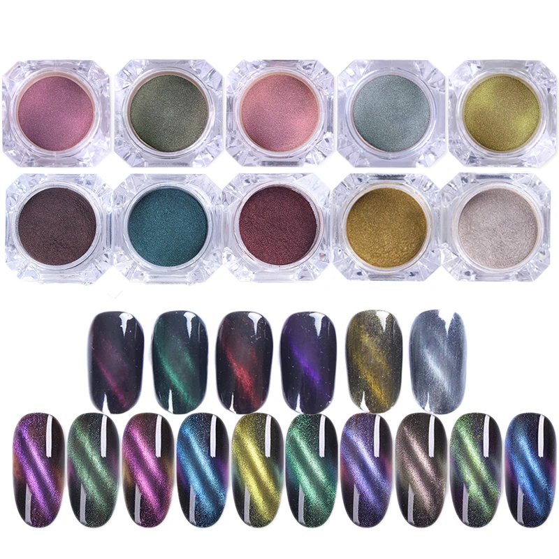 1Box Chameleon Cat Eye Nail Glitter Powder UV Gel GlitterMagnet Nail Art Decoration Pigment Black Base Needed
1Box Chameleon Cat Eye Nail Glitter Powder UV Gel GlitterMagnet Nail Art Decoration Pigment Black Base Needed