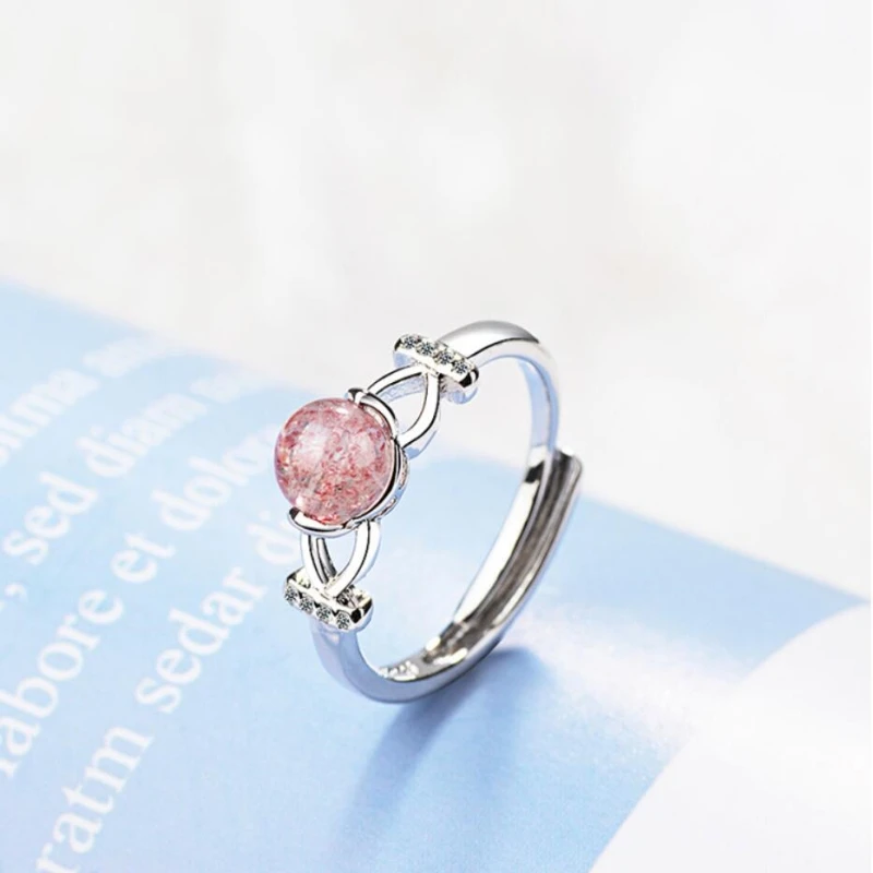 Sole Memory Natural Pink Strawberry Crystal Zircon Exquisite Sweet 925 Sterling Silver Female Resizable Opening Rings SRI312
Sole Memory Natural Pink Strawberry Crystal Zircon Exquisite Sweet 925 Sterling Silver Female Resizable Opening Rings SRI312