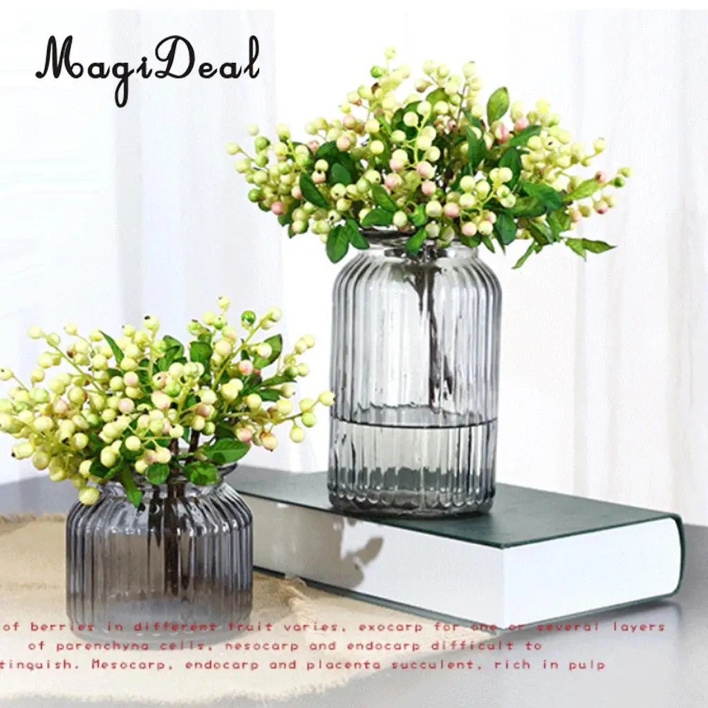 25x Artificial Berry Fruits Simulation Flowers Wedding Bouquet Decoration DIY Floral Craft Pink