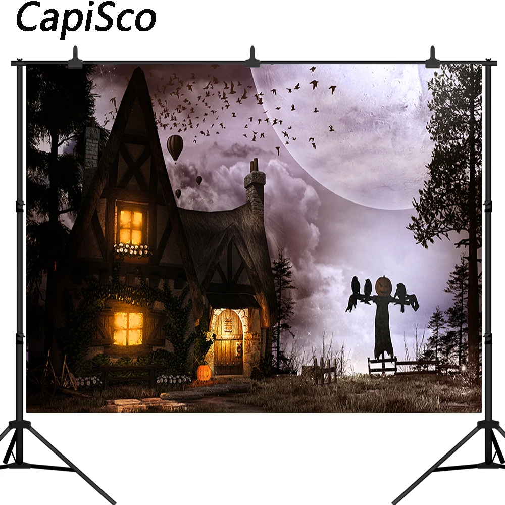 Capisco Halloween Photography Backdrop Scarecrow crow moon Pumpkin House Bats Background Photo Booth Props Backgrounds
Capisco Halloween Photography Backdrop Scarecrow crow moon Pumpkin House Bats Background Photo Booth Props Backgrounds