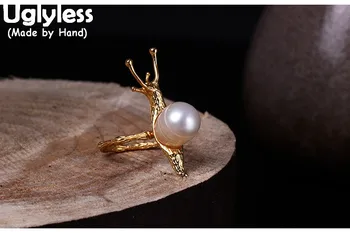 Uglyless Real 925 Sterling Silver Snail Rings Design Exaggerated Women Natural Baroque Pearl Irregular Ring Personalized Jewelry
Uglyless Real 925 Sterling Silver Snail Rings Design Exaggerated Women Natural Baroque Pearl Irregular Ring Personalized Jewelry