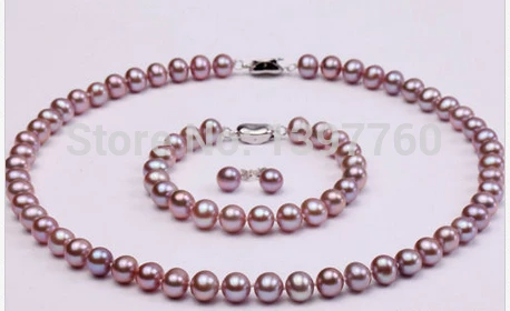 Miss charm Jew.46 pearl-AAA Lavender Round Freshwater Pearl Necklace, Bracelet and Earring Set (A0423)
Miss charm Jew.46 pearl-AAA Lavender Round Freshwater Pearl Necklace, Bracelet and Earring Set (A0423)