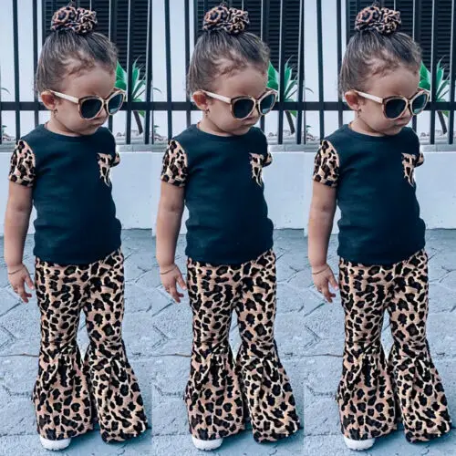 2PCS 2019 New Toddler Kids Baby Girl Leopard Patchwork Clothes T-shirt Top Bell Bottom Pants Outfits Set
2PCS 2019 New Toddler Kids Baby Girl Leopard Patchwork Clothes T-shirt Top Bell Bottom Pants Outfits Set