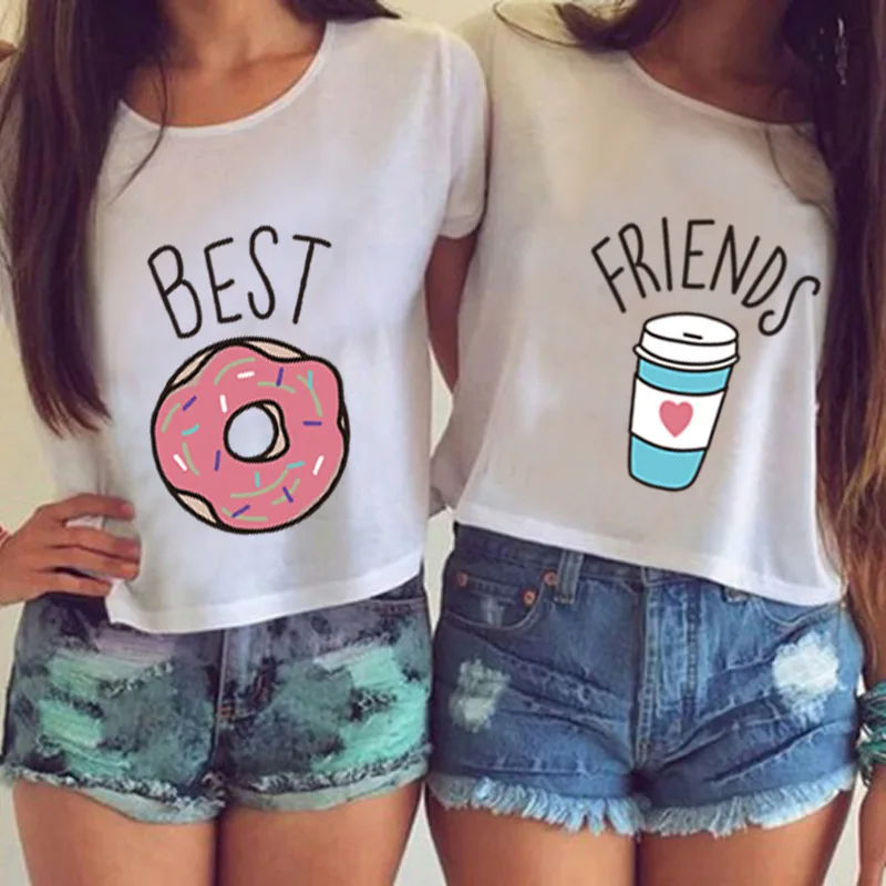 Summer Tshirt Women Cropped Top Plus Size Best Friends SistersT-Shirt Donuts Milk Print Camisas Femininas Printed Women Shirt
Summer Tshirt Women Cropped Top Plus Size Best Friends SistersT-Shirt Donuts Milk Print Camisas Femininas Printed Women Shirt
