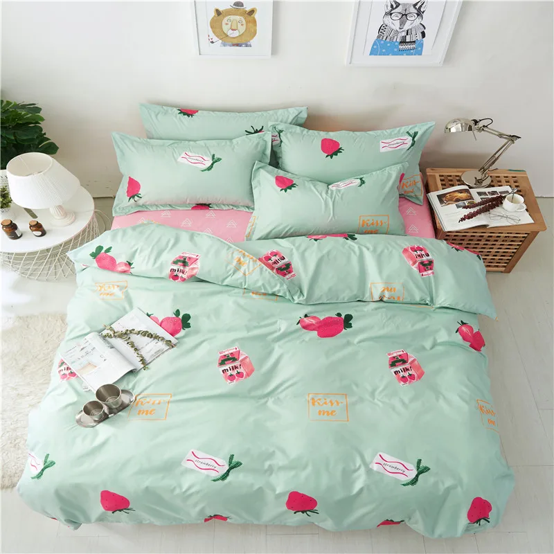 Modern Style Red Strawberry Pattern Polyester Fabric Bedding Set For Adults 4Pcs Queen Size Duvet Cover Bed Sheet Set Pillowcase
Modern Style Red Strawberry Pattern Polyester Fabric Bedding Set For Adults 4Pcs Queen Size Duvet Cover Bed Sheet Set Pillowcase