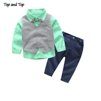 Top and Top Autumn Kids Boy Gentleman Clothing 3Pcs Suit Long Sleeve Bow Tie Shirt+Vest+Pants Formal Children Boys Clothing Set
Top and Top Autumn Kids Boy Gentleman Clothing 3Pcs Suit Long Sleeve Bow Tie Shirt+Vest+Pants Formal Children Boys Clothing Set