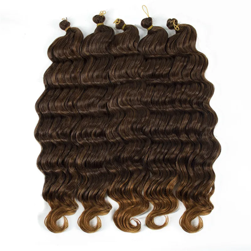 Deep wave black Ombre Crochet Braids Bulk Braiding Hair (7)