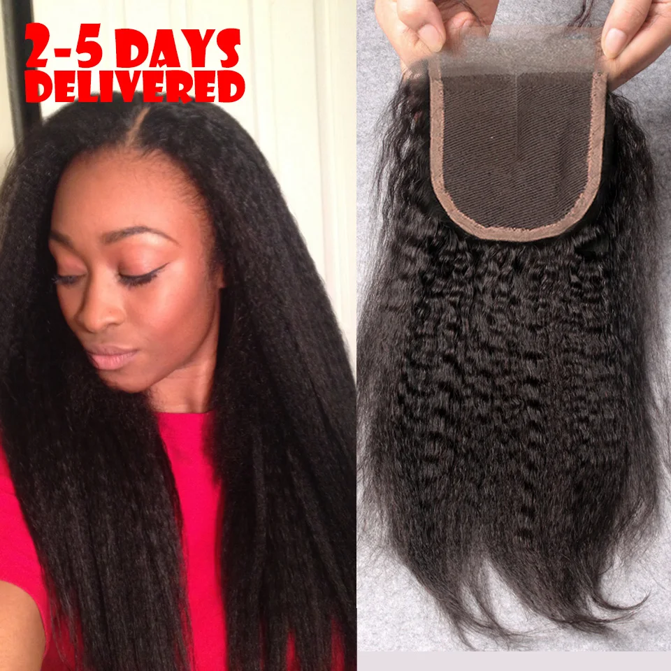 8A brazilian kinky straight lace closure bleached knot 4x4 kinky straight closure italian yaki kinky straight hair closure piece 8A brazilian kinky straight lace closure bleached knot 4x4 kinky straight closure italian yaki kinky straight hair closure piece<br><br>Aliexpress