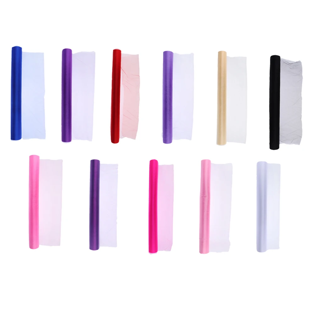 55 Yards Tulle Roll Spool Wedding Prom Fabric Bouquet Chair Sash Car Flower Tutu Gift Packaging Venue Decor Craft 72cm