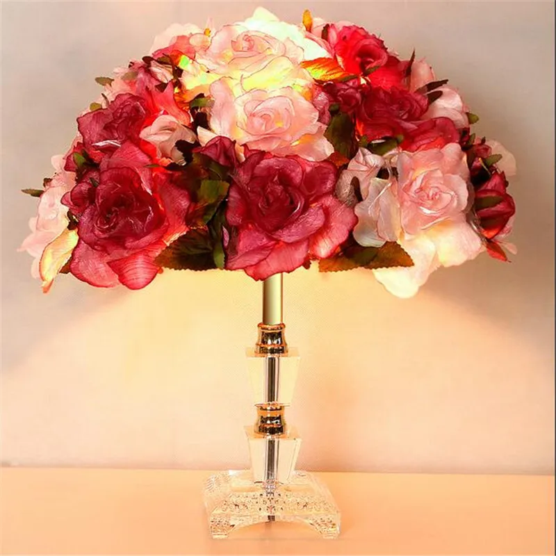 NEW Romantic Handmade Fabric Flowers Crystal Led E27 Table Lamp for Wedding Decor Bedroom Bedside Bar Lamp AC 80-265V 1530
NEW Romantic Handmade Fabric Flowers Crystal Led E27 Table Lamp for Wedding Decor Bedroom Bedside Bar Lamp AC 80-265V 1530