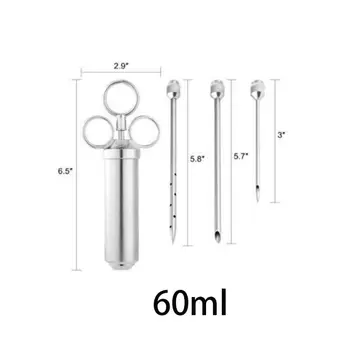 Professional 60ml BBQ Frying Syringe Stainless Steel Grill Marinade Meat Flavor Injector Kit With 3 Needles Kitchen Cooking Tool
Professional 60ml BBQ Frying Syringe Stainless Steel Grill Marinade Meat Flavor Injector Kit With 3 Needles Kitchen Cooking Tool