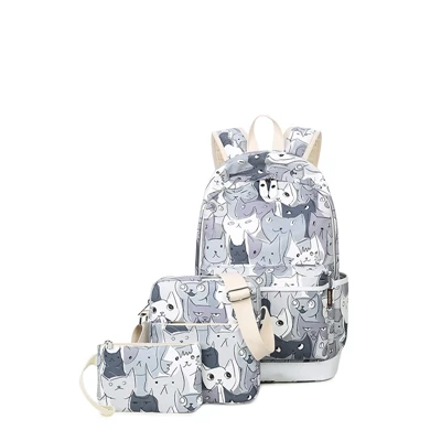 New 3pcs/set Cats Printing Backpacks Polyester School Bags For Teenagers Girls Cute School Bag Lady Bookbag Travel Rucksack
New 3pcs/set Cats Printing Backpacks Polyester School Bags For Teenagers Girls Cute School Bag Lady Bookbag Travel Rucksack