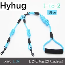 ניילון כפול כלב חגורת מתיחה 1 רצועה עבור 2 כלב עגול חבל צבעוני חיות מחמד כלב רצועה שני כלבים רצועות עבור הירומי גרמנית רועה(China)