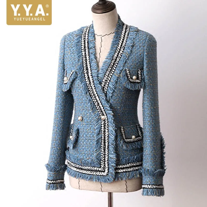 2019 New Spring Womens Short Jacket Fashion Beads Double Breasted Tassel Outerwear Female Elegant Slim Fit Tweed Coat XS-XL
2019 New Spring Womens Short Jacket Fashion Beads Double Breasted Tassel Outerwear Female Elegant Slim Fit Tweed Coat XS-XL