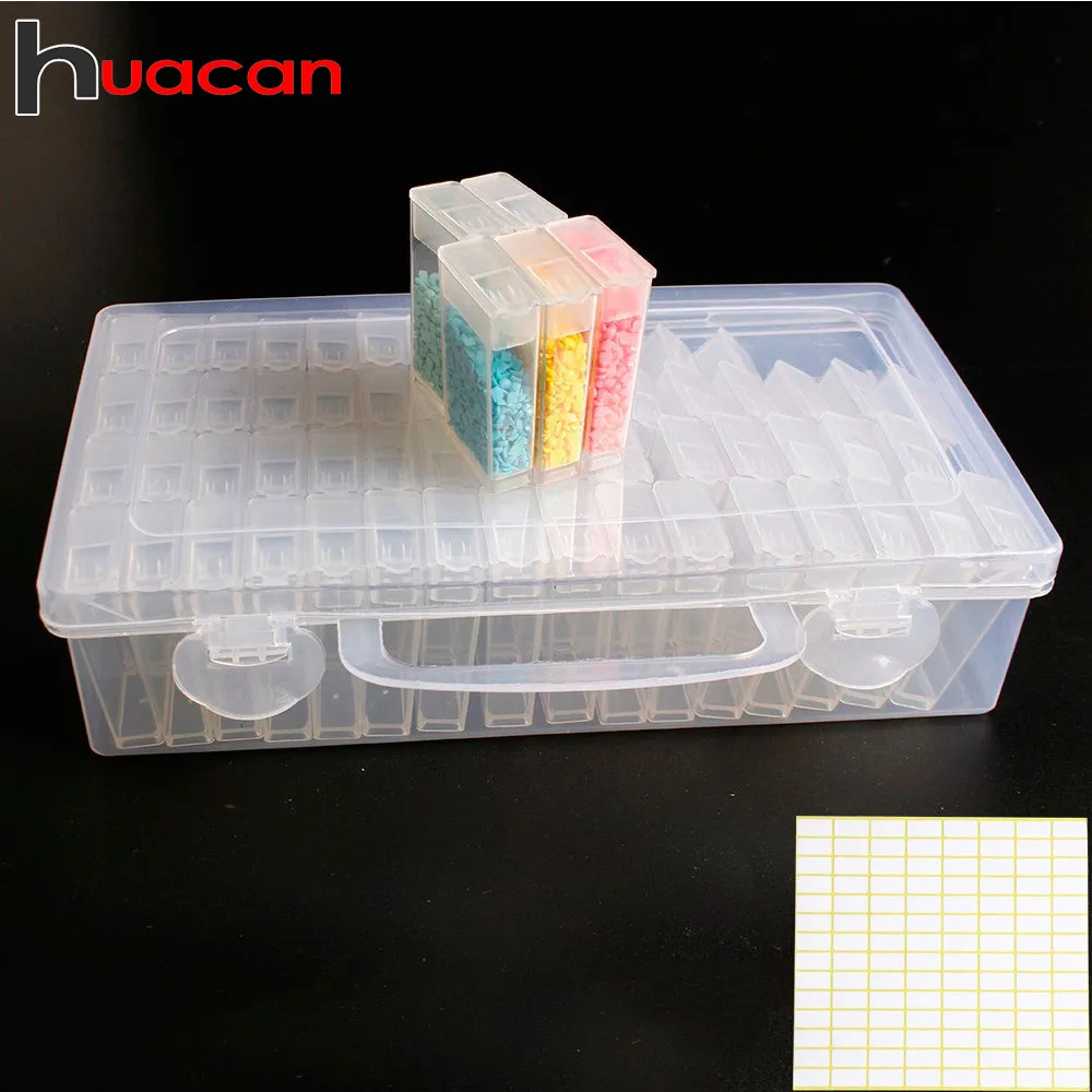 Haucan 64 Pcs Diamond Embroidery Accessory Case Clear Plastic Box Diamond Painting Tools Storage Boxes Beads Jewelry Storage
Haucan 64 Pcs Diamond Embroidery Accessory Case Clear Plastic Box Diamond Painting Tools Storage Boxes Beads Jewelry Storage