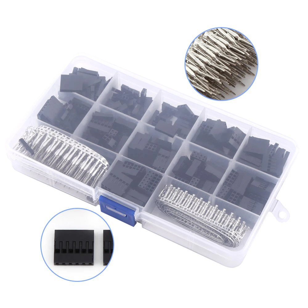 620pcs Dupont Connector 2.54mm, Dupont Cable Jumper Wire Pin Header Housing Kit, Male Crimp Pins+Female Pin Terminal Connector
620pcs Dupont Connector 2.54mm, Dupont Cable Jumper Wire Pin Header Housing Kit, Male Crimp Pins+Female Pin Terminal Connector