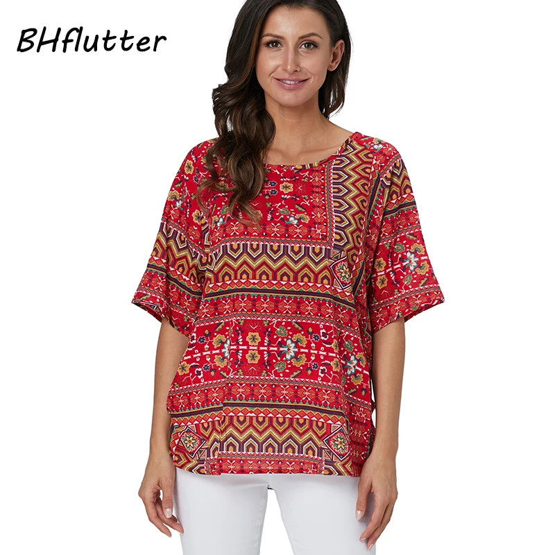 BHflutter Ladies Tops Summer 2019 New Style Short Sleeve 100% Cotton Casual Blouses Women Boho Roomy Vintage Shirts Blusas Mujer
BHflutter Ladies Tops Summer 2019 New Style Short Sleeve 100% Cotton Casual Blouses Women Boho Roomy Vintage Shirts Blusas Mujer