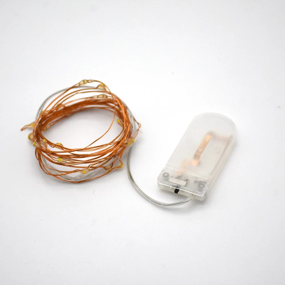 2 шт./лот 20LED Рождественский Сказочный светильник CR2032 на батарейках медный провод