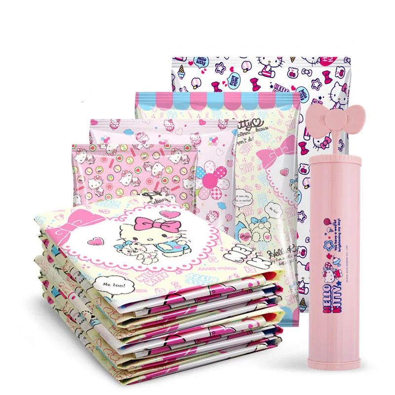 10pcs Hello Kitty Vacuum Storage Bag Vacuum Compressed Bag with Hand Pump Reusable Blanket Clothes Quilt Storage Bag Organizer
10pcs Hello Kitty Vacuum Storage Bag Vacuum Compressed Bag with Hand Pump Reusable Blanket Clothes Quilt Storage Bag Organizer