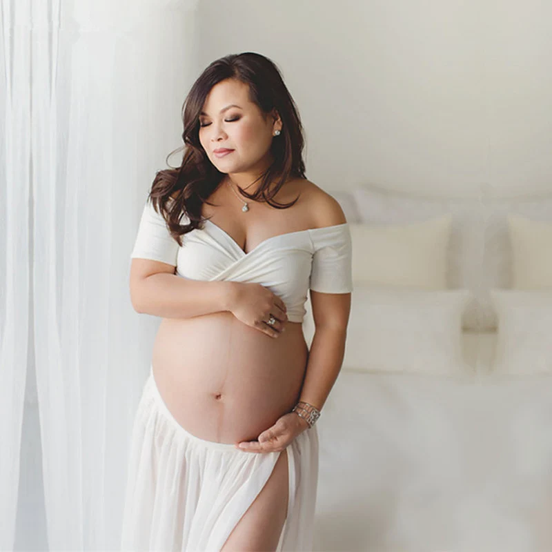 Pregnancy Photography Shoulderless Tops+Front Split Dress Set Maternity Pregnant Women Photo Shoot Lace Clothes Props fotografia
Pregnancy Photography Shoulderless Tops+Front Split Dress Set Maternity Pregnant Women Photo Shoot Lace Clothes Props fotografia