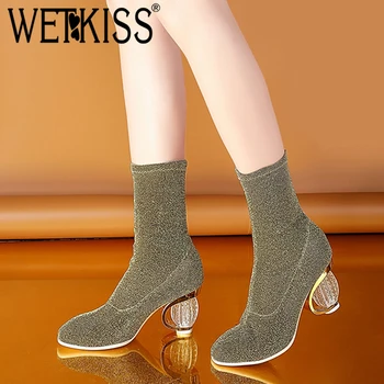 WETKISS High Heels Women Ankle Sock Boots Stretch Boot Autumn Square Toe Female Shoes 2018 New Strange Style Footwear Big Size
WETKISS High Heels Women Ankle Sock Boots Stretch Boot Autumn Square Toe Female Shoes 2018 New Strange Style Footwear Big Size